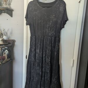 Torrid Black Mineral Wash Midi Dress